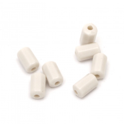 Bead solid cylinder multiwall 9x5 mm hole 2 mm color white -50 grams ± 285 pieces