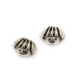 Bead CCB head of a boy 9x12x7 mm hole 1 mm color silver - 20 pieces