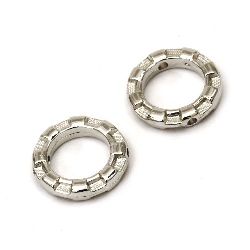 Bead CCB ring 16x3.5 mm hole 1 mm color silver -20 pieces