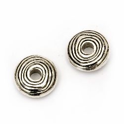 Bead CCB washer 14x5 mm hole 4 mm color silver -20 pieces