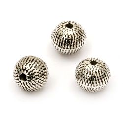 Bead CCB ball 9x9 mm hole 1 mm color silver -50 pieces