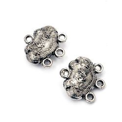 Connecting element CCB 17x18x6 mm hole 2 mm color silver - 20 pieces