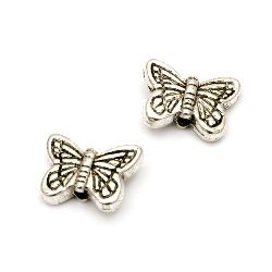 Bead CCB butterfly 15x11x5 mm hole 2 mm color silver -20 pieces