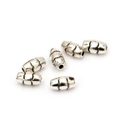Bead CCB oval 8x4 mm hole 1 mm color silver -100 pieces