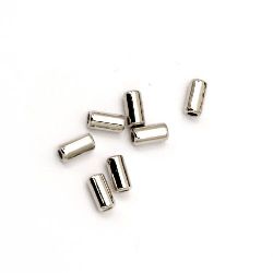 Bead CCB cylinder 6x3 mm hole 1 mm color silver -200 pieces