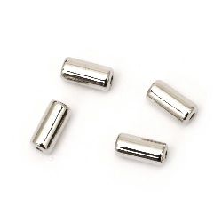 Bead CCB cylinder 9x4 mm hole 1 mm color silver -100 pieces