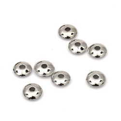 Bead CCB washer 6x2 mm hole 1.5 mm color silver -200 pieces