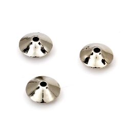 Bead CCB washer 9x4 mm hole 1 mm color silver -100 pieces