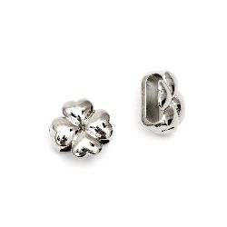 Bead CCB clover 15x8 mm hole 11x4 mm color silver -20 pieces