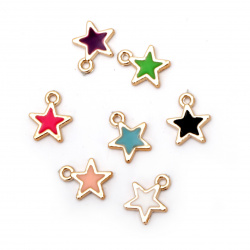 Pendant CCB star 12x11x2 mm hole 1 mm color gold -5 pieces