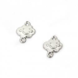 Connecting element CCB cloud 16x14x3 mm hole 1 mm white -5 pieces