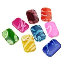 Painted opaque flat cylinder bead 22x15x5 mm hole 1 mm mix - 50 grams ~ 36 pieces