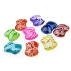 Painted bead figure 19x14x8 mm hole 2 mm color - 50 grams ~ 35 pieces