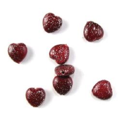 Stoc epuizat. Primeste notificare pe email cand produsul revine in stoc Inima 14x14x7,5 mm gaura 2 mm pictate cu brocart roșu -50 g ~ 50 bucăți