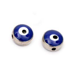 Plastic Bead CCB circle 8x5 mm hole 1 mm blue eye - 5 pieces