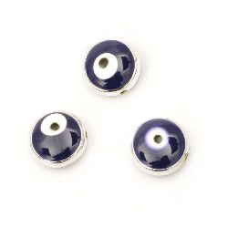 Мънисто CCB кръг 14x7 мм дупка 1.5 мм синьо око -5 броя