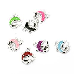 Pendant CCB dolphin 19x15.5x3.5 mm hole 2 mm color - 5 pieces
