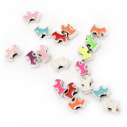Bead CCB dog 15x11x8 mm hole 4 mm color - 5 pieces