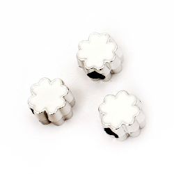 Bead CCB clover 12x8 mm hole 4.5 mm white - 5 pieces