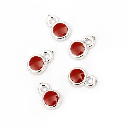 Pendant CCB 10x7x3.5 mm hole 1.5 mm red -10 pieces