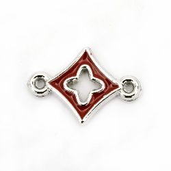 Connecting element CCB 24x16x3 mm, Hole: 2 red -5 pieces