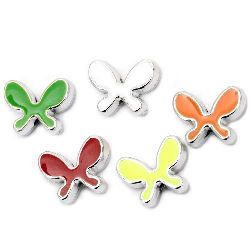 Bead CCB butterfly 20x15x6 mm hole 2 mm colored - 5 pieces