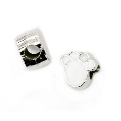 Bead CCB paws 12x12x8 mm hole 4 mm white - 5 pieces