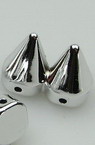 Metallized Plastic Bead - CCB in the Shape of a Spike, 15x9x19 mm Silver -10 pieces