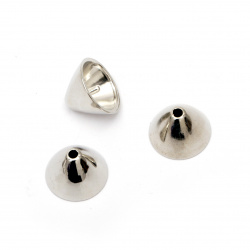 Bead CCB cone 12x18 mm hole 2.5 mm color silver -20 pieces