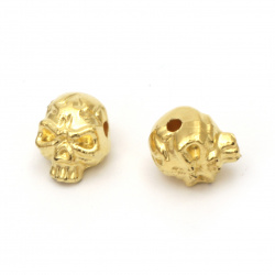 Jewellery stringing element Bead CCB skull 12x9x10 mm hole 2 mm color gold -20 grams ± 40 pieces