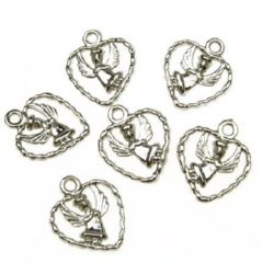 Jewellery charm heart CCB 19х15x3 mm