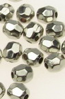 Χάντρα πλαστική στρογγυλή CCB 5x5 mm τρύπα 1 mm χρώμα ασημί -20 γραμμάρια ± 300 τεμάχια
