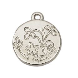 Jewellery charm rose CCB  21 х 18 x 2 mm