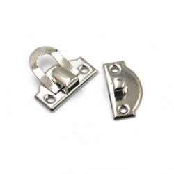 Metal Lock for Case, Box, etc. /  27x29x6 mm, Hole: 2.5 mm / Silver Color - 5 sets