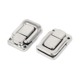 Metal Lock / 27x40x8 mm, Holes: 3 mm / Silver Color - 2 sets