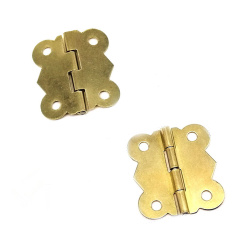 Metal Hinge 25x20x2 mm, Holes: 3 mm, Gold Color - 10 pieces