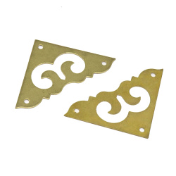 Metal Book Corner Protector for Scrapbooking, 37x37 mm, Holes: 2 mm, Light Gold - 4 pieces