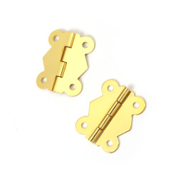 Metallscharniere mit 180°-Öffnung 25x31x3 mm – 3 mm Löcher, goldfarben – 5 Stück für kreative Bastelprojekte