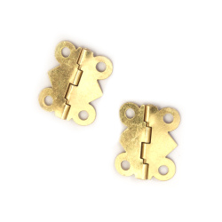 Elegante Metallscharniere mit vollständiger Öffnung 17x20x2,5 mm – 2,5 mm Löcher, goldfarben – 10 Stück für kreative Bastelprojekte
