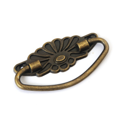 Dekorativer Metallgriff 78x38x7 mm – 2,5 mm Löcher, Farbe Antikbronze für kreative Bastelprojekte