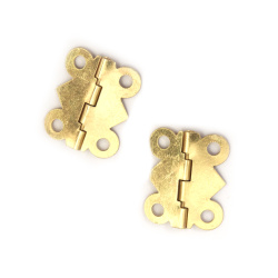 Metallscharniere mit begrenztem Öffnungswinkel 20x25x2,5 mm – 3 mm Löcher, goldfarben – 10 Stück für kreative Bastelprojekte