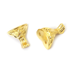 Veredelte dekorative Metallfüße 27x29 mm – 3 mm Loch, goldfarben – 4 Stück für kreative Bastelprojekte