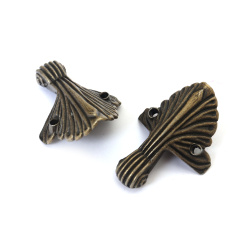 Set dekorativer Metallfüße 32x44 mm – 2,5 mm Loch, bronzefarben – 4 Stück für kreative Bastelprojekte