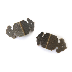 Ornamente Metall-Dekoecken für Scrapbooking 25x25 mm – Bronzefarben – 4 Stück
