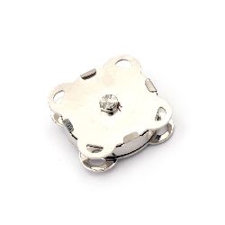 Clasp Magnetic 19x19x7 mm hole 1.5x2 mm color silver -1 set