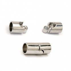 DIY Magnetic Clasp Jewellery Making 20x9 mm hole 7 mm color silver