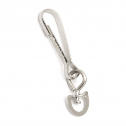 Clasp metal type carabiner 12x15x65 mm color silver -10 pieces