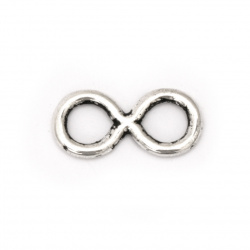 Connecting element metal infinity 16.5x8x1.5 mm color old silver -5 pieces