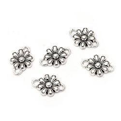 Connecting element metal flower 14x10x2 mm hole 2 mm color old silver -20 pieces