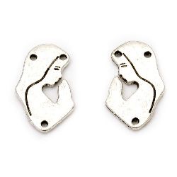 Connecting element metal 25x15x2 mm hole 1.5 mm color old silver -5 pieces